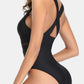 Crisscross Plunge Wide Strap One-Piece Swimwear