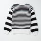 Striped Round Neck Long Sleeve Sweater