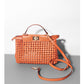 PU Woven Hollow Out Shoulder Handbag