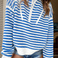 Striped Half Zip Long Sleeve Sweater