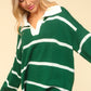 Collared Neck Striped Contrast Sweater