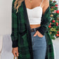 Plaid Open Front Long Sleeve Cardigan