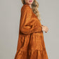 Smocked Leopard Long Sleeve Tiered Dress