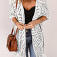 Openwork Open Front Cardigan with Fringes