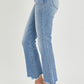 RISEN Frayed Hem Cropped Straight Jeans