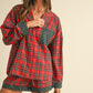 Contrast Plaid Long Sleeve Top and Shorts Set