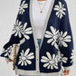 Contrast Dropped Shoulder Long Sleeve Cardigan