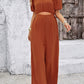 Cutout Off Shoulder Wide Leg Jumpsuit