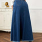 Autumn New Women's Denim Long Skirt Fashion Loose Spliced Denim Swing Skirt