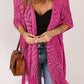 Openwork Open Front Cardigan with Fringes