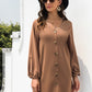 V-Neck Long Sleeve Mini Dress