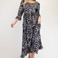 Leopard Round Neck Flounce Sleeve Dress