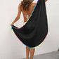 Rainbow Pompom Trim Swim Skirt