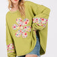 Daisy Patch Applique Long Sleeve Sweatshirt