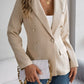 Decorative Pocket Flap Lapel Collar Long Sleeve Blazer