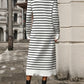 Striped Round Neck Long Sleeve Dress