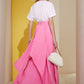 Irregular Ruffles Pleated Long A-Line Skirt