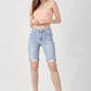 RISEN High Rise Distressed Denim Bermuda Shorts