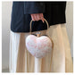 Heart Shape Lace Flower Crossbody Bag