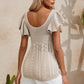 Full Size Openwork Flutter Sleeve Knit Top