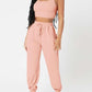 Wide Strap Top and Drawstring Joggers Set