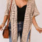 Openwork Open Front Cardigan with Fringes