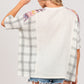 Plaid Half Button Gauze Top