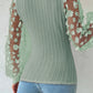 Textured Applique Long Sleeve Blouse