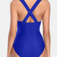 Crisscross Plunge Wide Strap One-Piece Swimwear