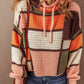 Drawstring Color Block Long Sleeve Sweater