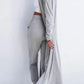 Open Front Long Sleeve Cardigan and Pants Lounge Set