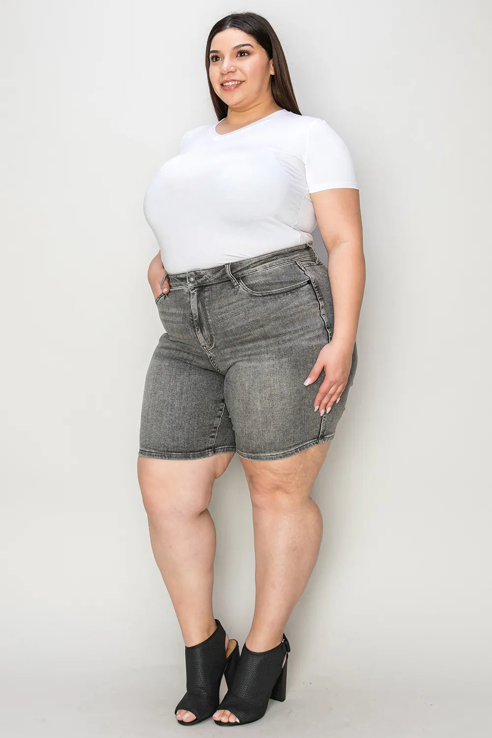 Judy Blue High Waist Washed Denim Shorts