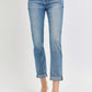 Risen High Rise Cropped Roll Up Jeans