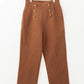 Decorative Button Straight Leg Pants