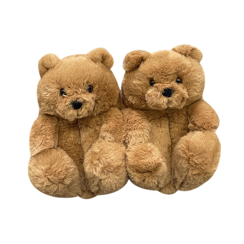 Teddy Bear Plush Warm Indoor Slippers