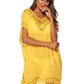 Cutout V-Neck Short Sleeve Cover-Up