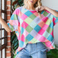 Color Block Waffle Oversized T-Shirt