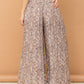 Printed Smocked Waist Slit Wide Leg Pants