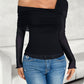 Ruched Asymmetrical Long Sleeve T-Shirt