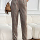 Plaid Straight Pants with Pockets