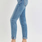 Risen High Rise Cropped Roll Up Jeans