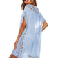 Cutout V-Neck Short Sleeve Cover-Up