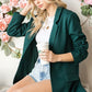 Open Front Long Sleeve Blazer with Pockets