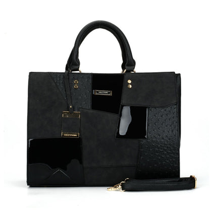 Color Block One Shoulder Tote Bag
