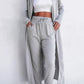 Open Front Long Sleeve Cardigan and Pants Lounge Set