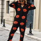 Fuzzy Pumpkin Half Zip Hooded Jumpsuit