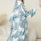 Fuzzy Pocketed Long Sleeve Hooded Lounge Dress