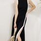 Contrast Stripe Side Split Knitted Dress