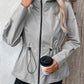 Drawstring Zip Up Hooded Jacket