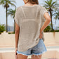 Openwork Round Neck Short Sleeve Knit Cover Up